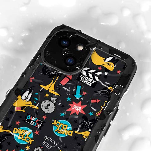 Looney Tunes Daffy Duck Patches iPhone 15 Plus Waterproof Case